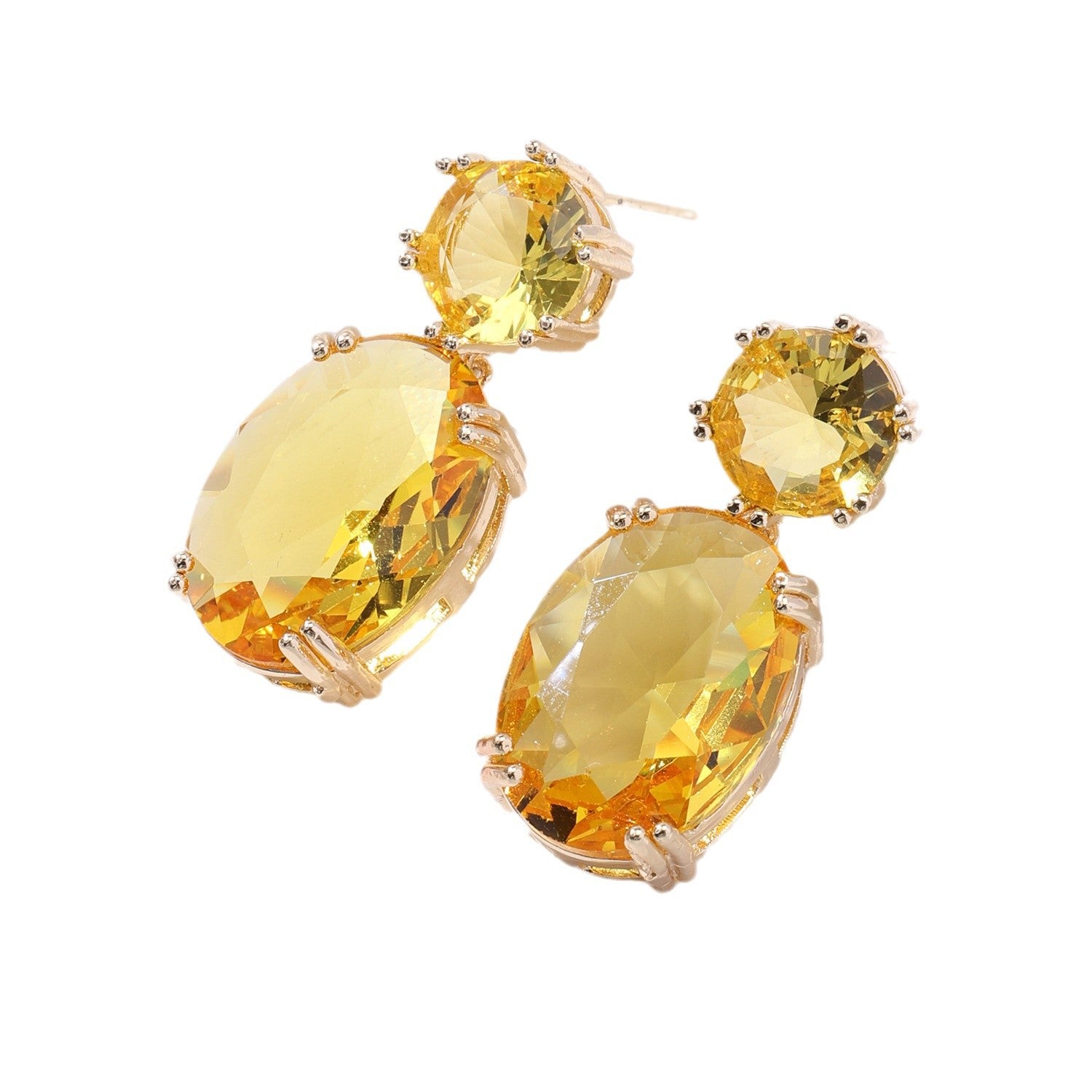 Drop-shaped Rhinestones Earrings  Alloy Oval Earrings