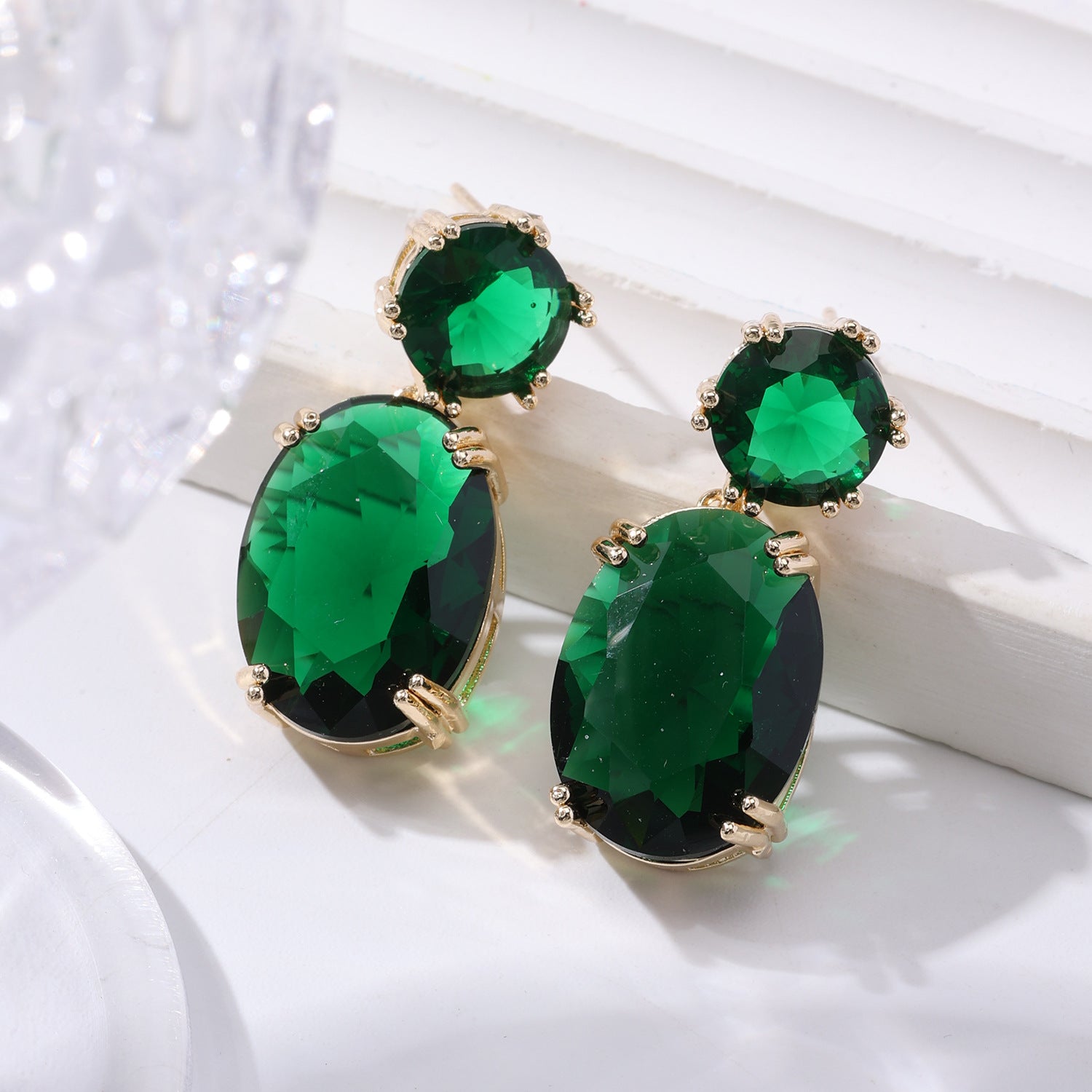 Drop-shaped Rhinestones Earrings  Alloy Oval Earrings